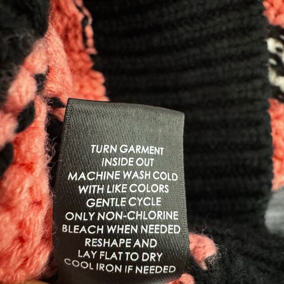 TORRID Pink Black Striped Knit SWEATER Bow Tie Back Women Size 2 - Picture 6 of 9